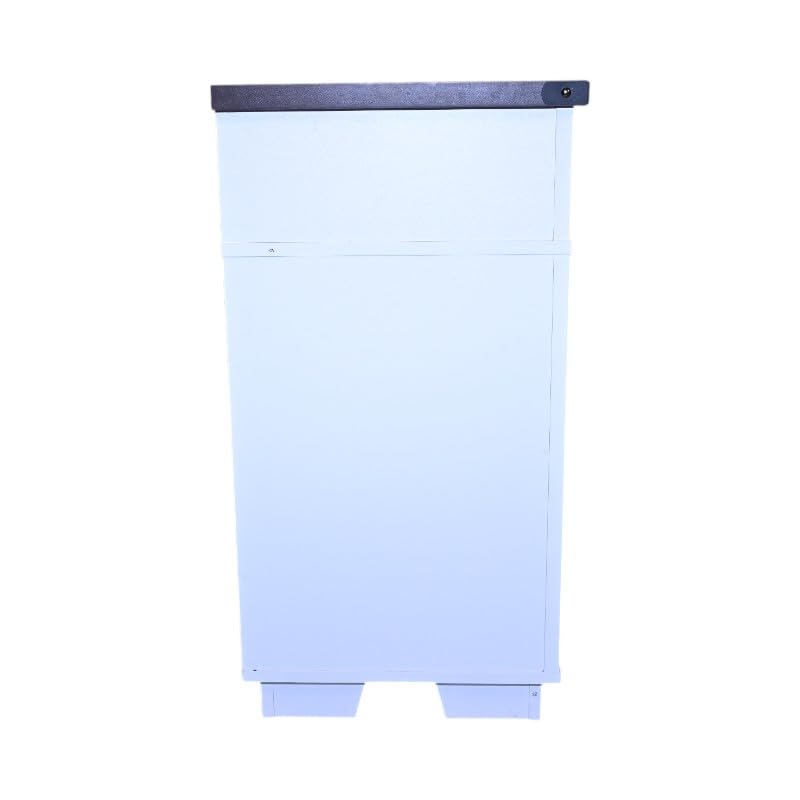 White Walnut Media Storage Cabinet with LED Light Strips Z8471