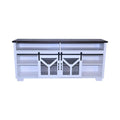 White Walnut Media Storage Cabinet with LED Light Strips Z8471