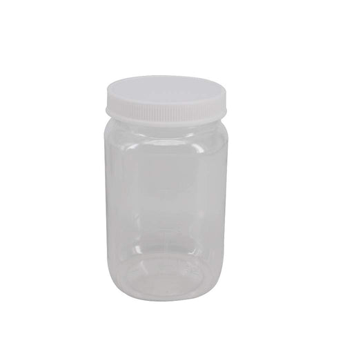 12 Pack 16 Oz Clear Plastic Mason Jars with Seal Lids M664