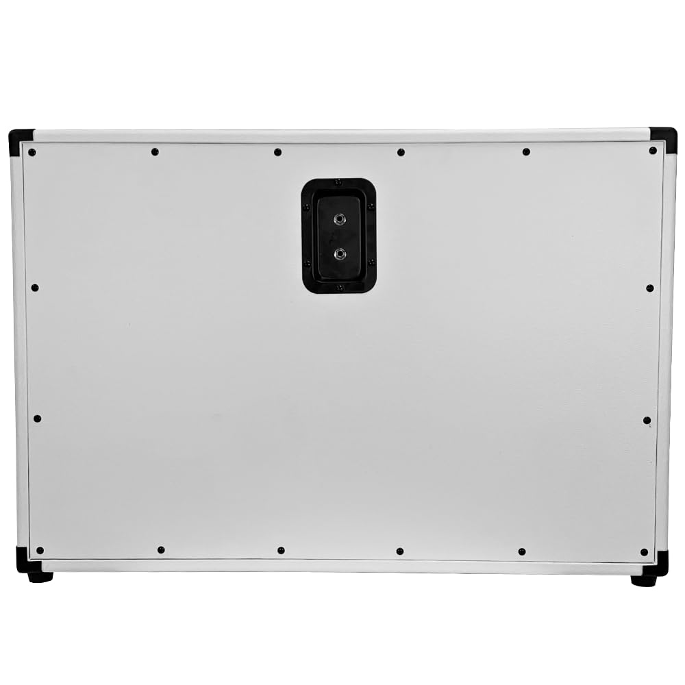2x12 Empty Guitar Speaker Cabinet White Tolex Black Grill K7289