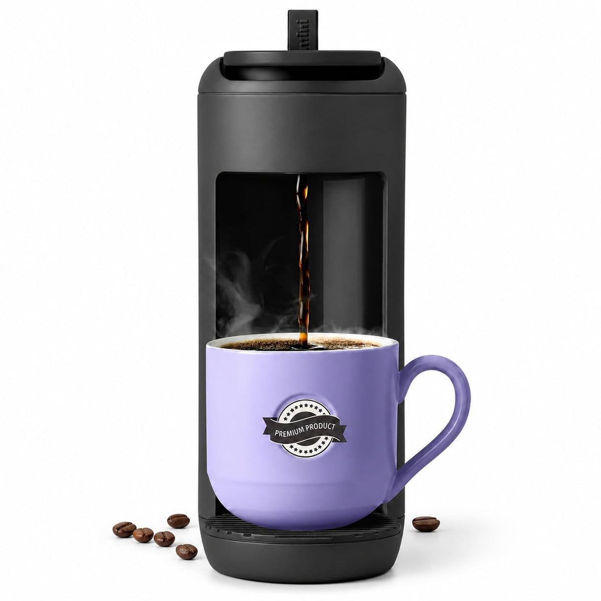 Single Serve K Cup Coffee Maker 12 oz Matte Black H7979