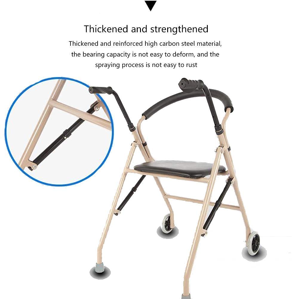 4 Wheel Folding Aluminum Rollator Walker with Seat Y410