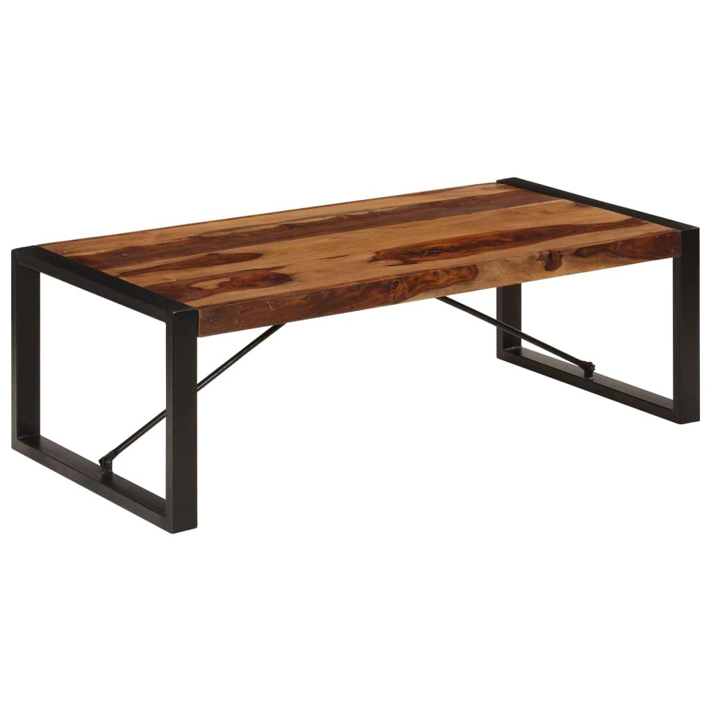 Industrial Style Rectangular Coffee Table with Iron Legs E865