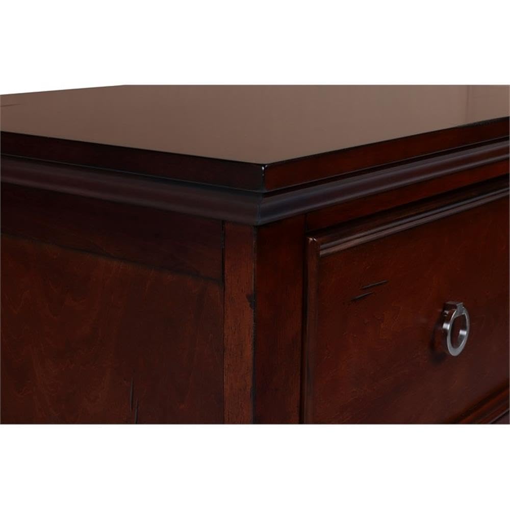 Brown Cherry 2-Drawer Wood Nightstand C711196