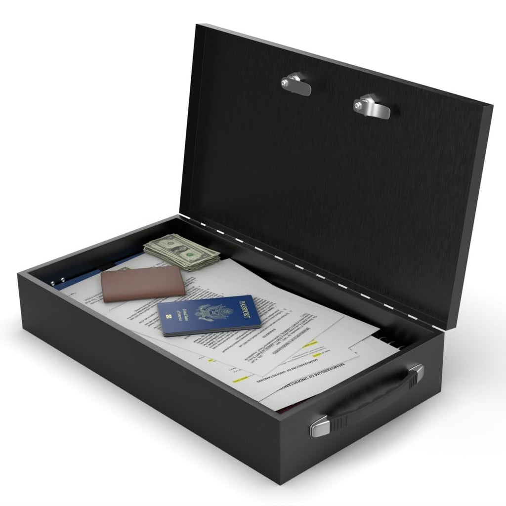 Fire Retardant Steel Security Chest with Dual Combination and Key Lock, 0.43 Cubic Ft O74309