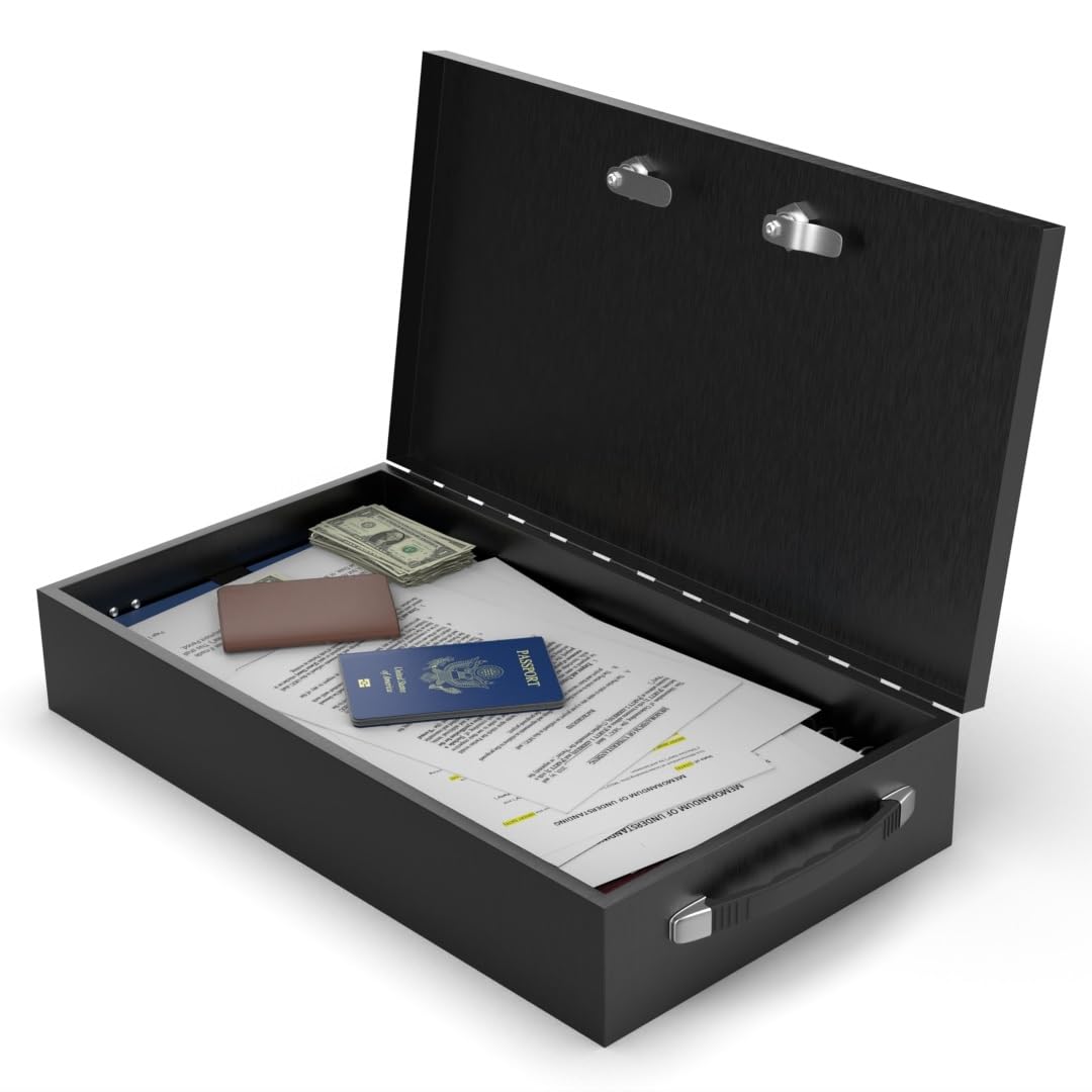 Fire Retardant Steel Security Chest with Dual Combination and Key Lock, 0.43 Cubic Ft O74309
