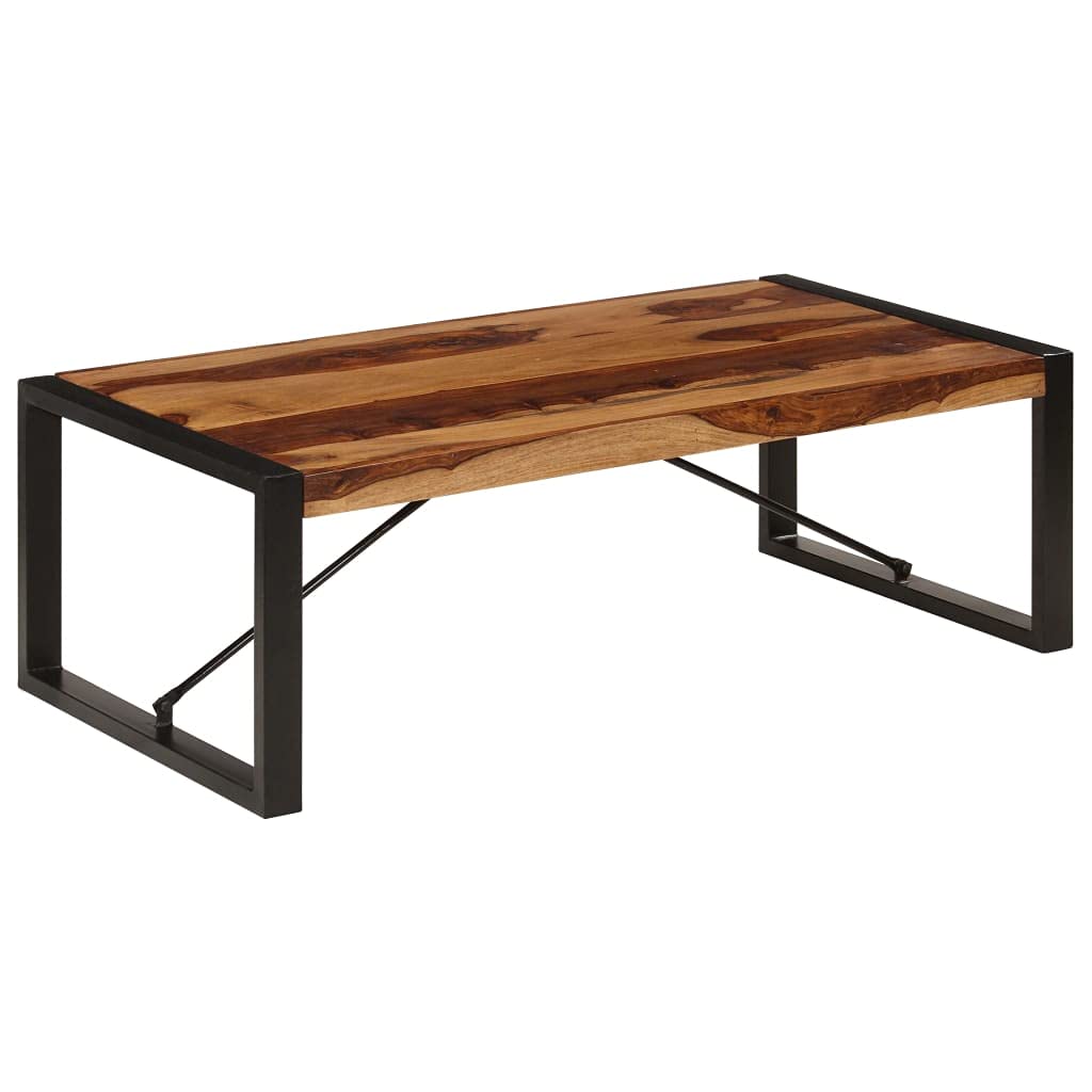 Industrial Style Rectangular Coffee Table with Iron Legs E865