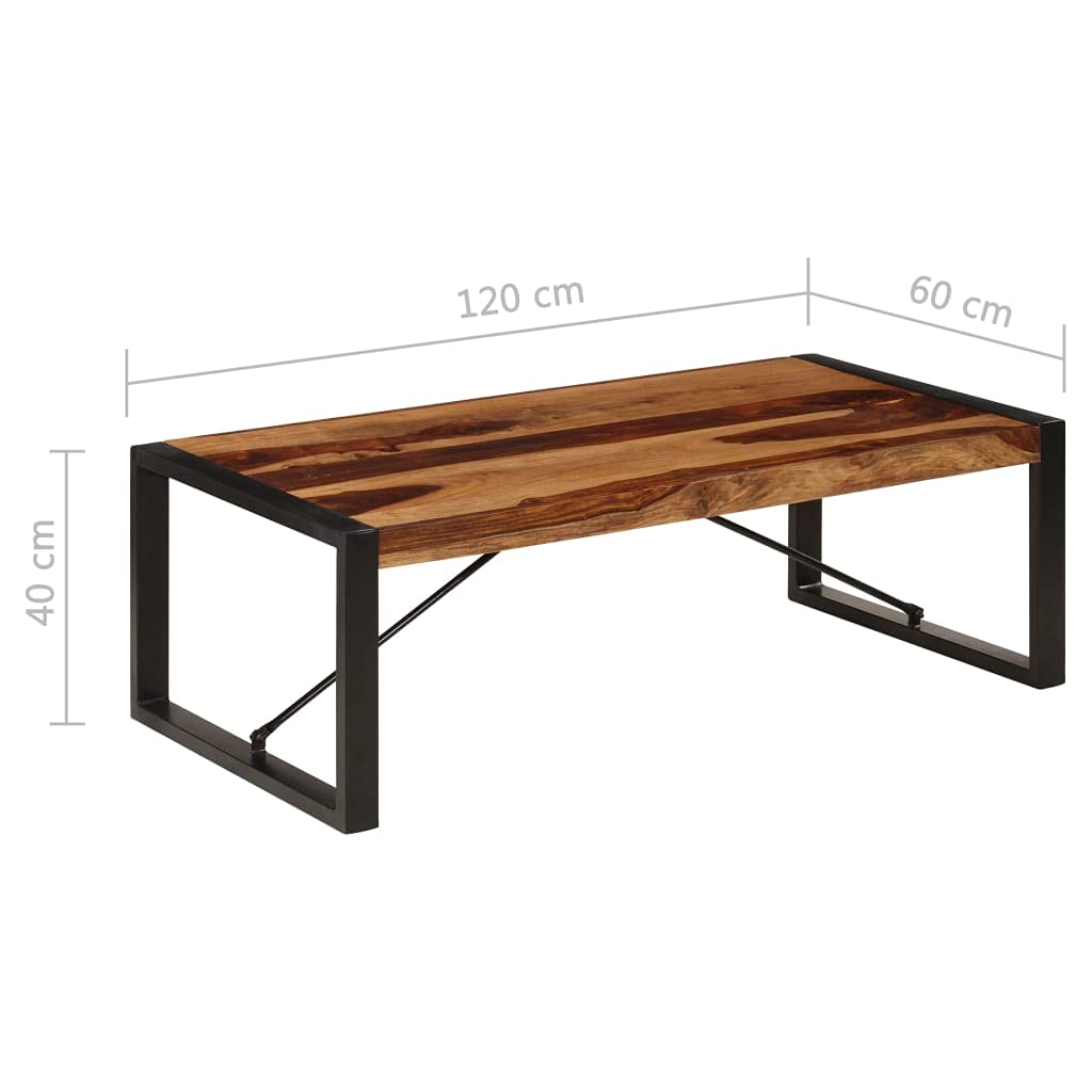 Industrial Style Rectangular Coffee Table with Iron Legs E865
