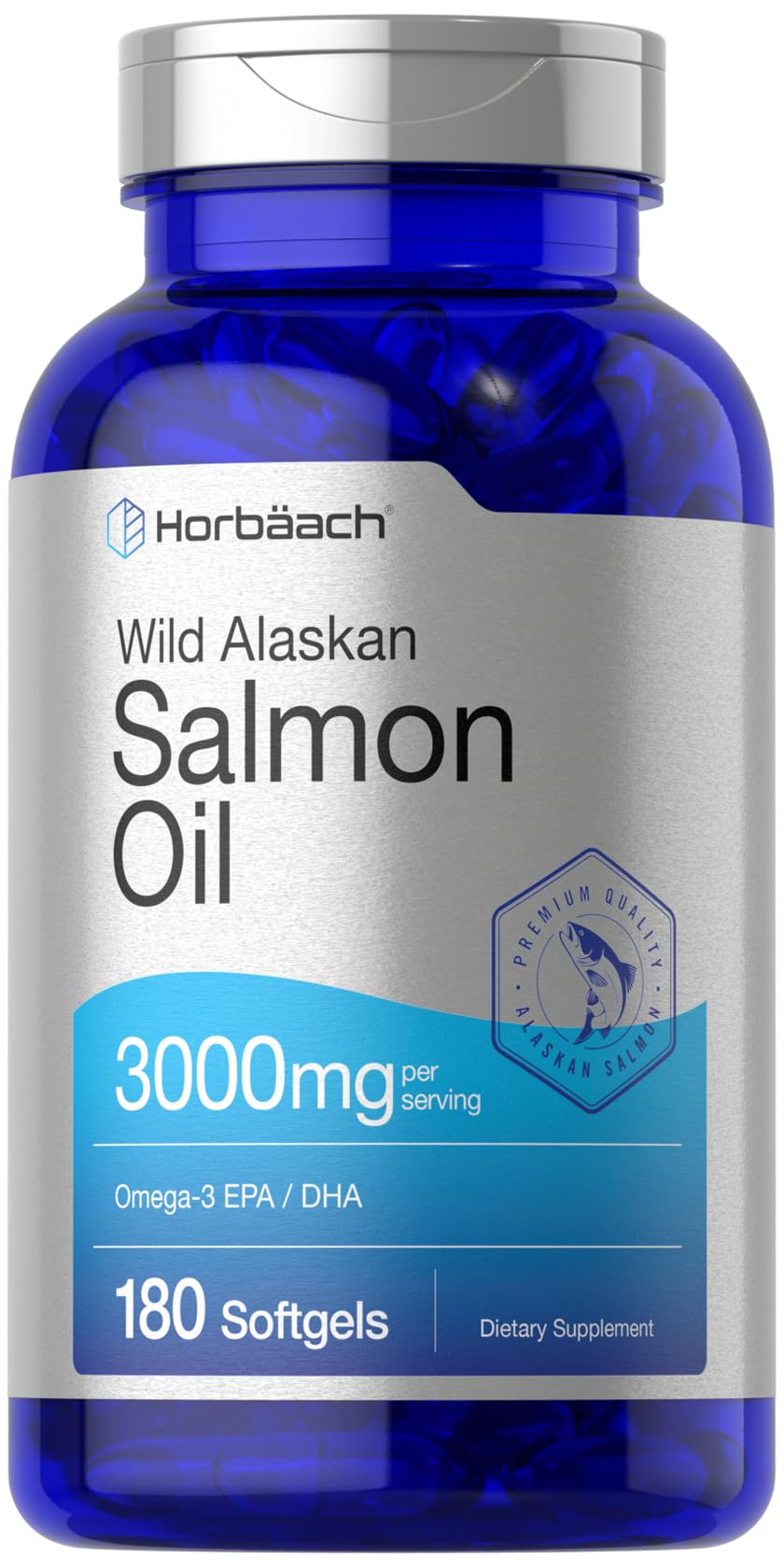 Wild Alaskan Salmon Fish Oil 3000mg 180 Softgel Capsules D888