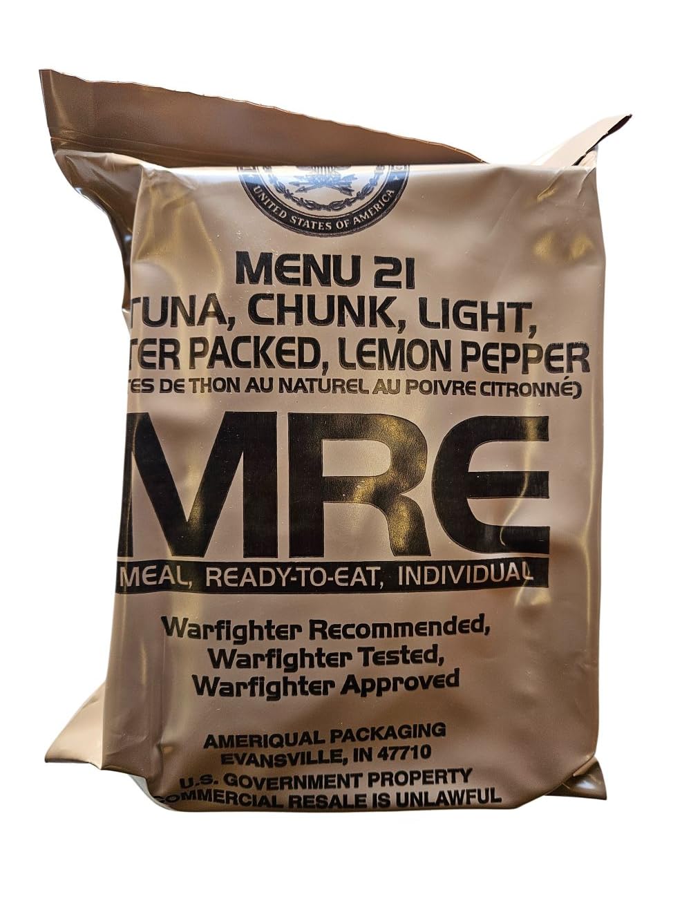 MRE Meal Ready to Eat with Entree Snacks Dessert Drink Mix Utensils U75409