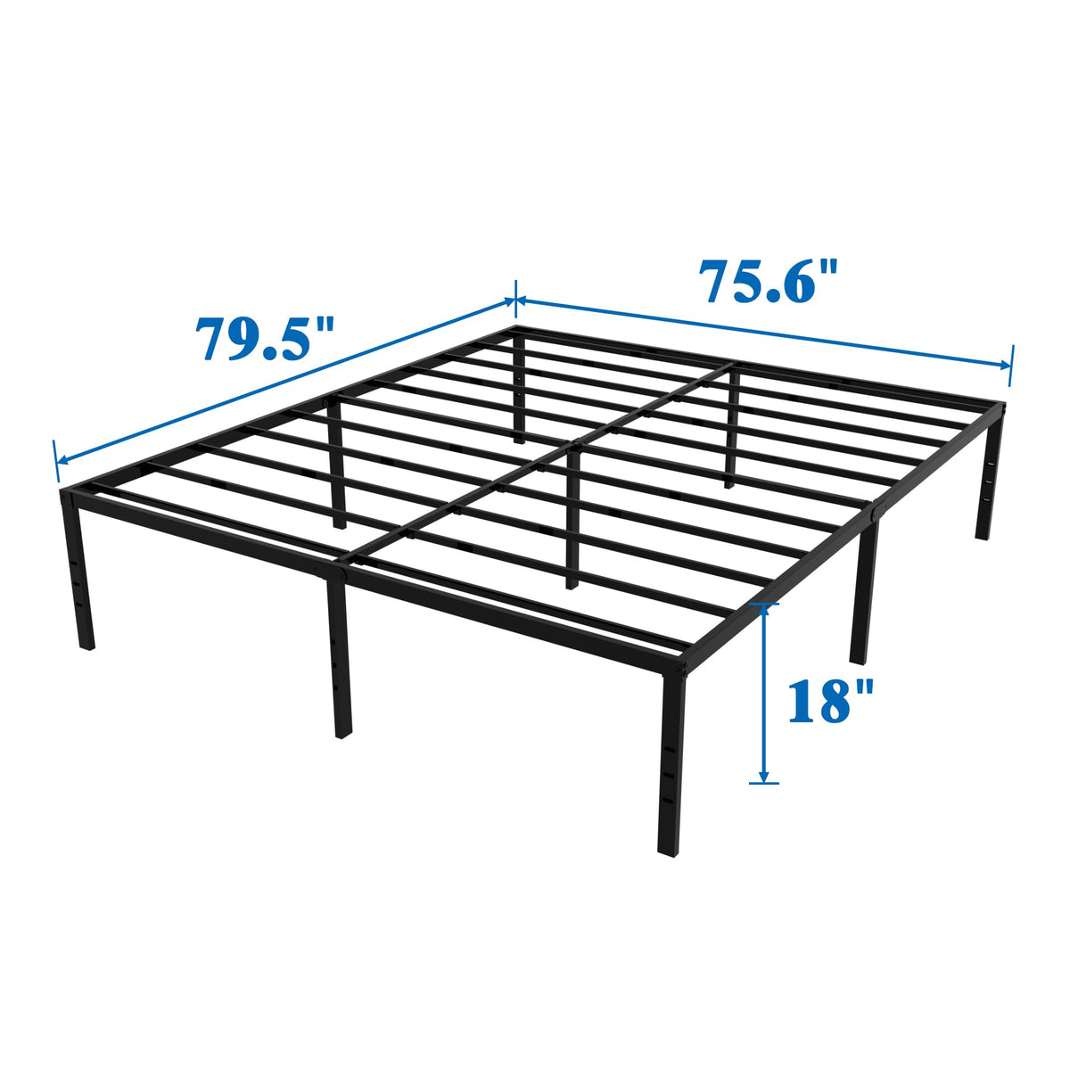 King Size Black Metal Bed Frame with Underbed Storage K356818