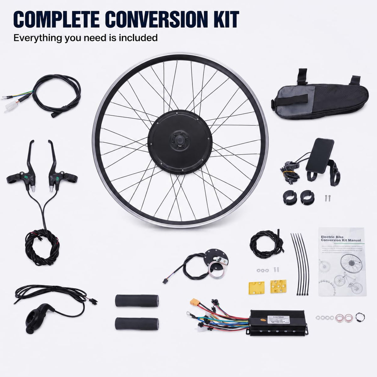 48V 1000W Brushless Front Wheel Electric Bike Conversion Kit T8953