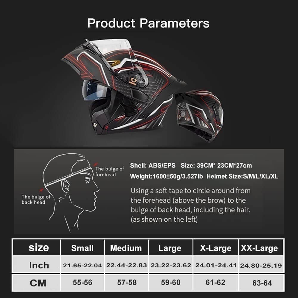 Carbon Fiber Flip-Up Motorcycle Helmet B1860