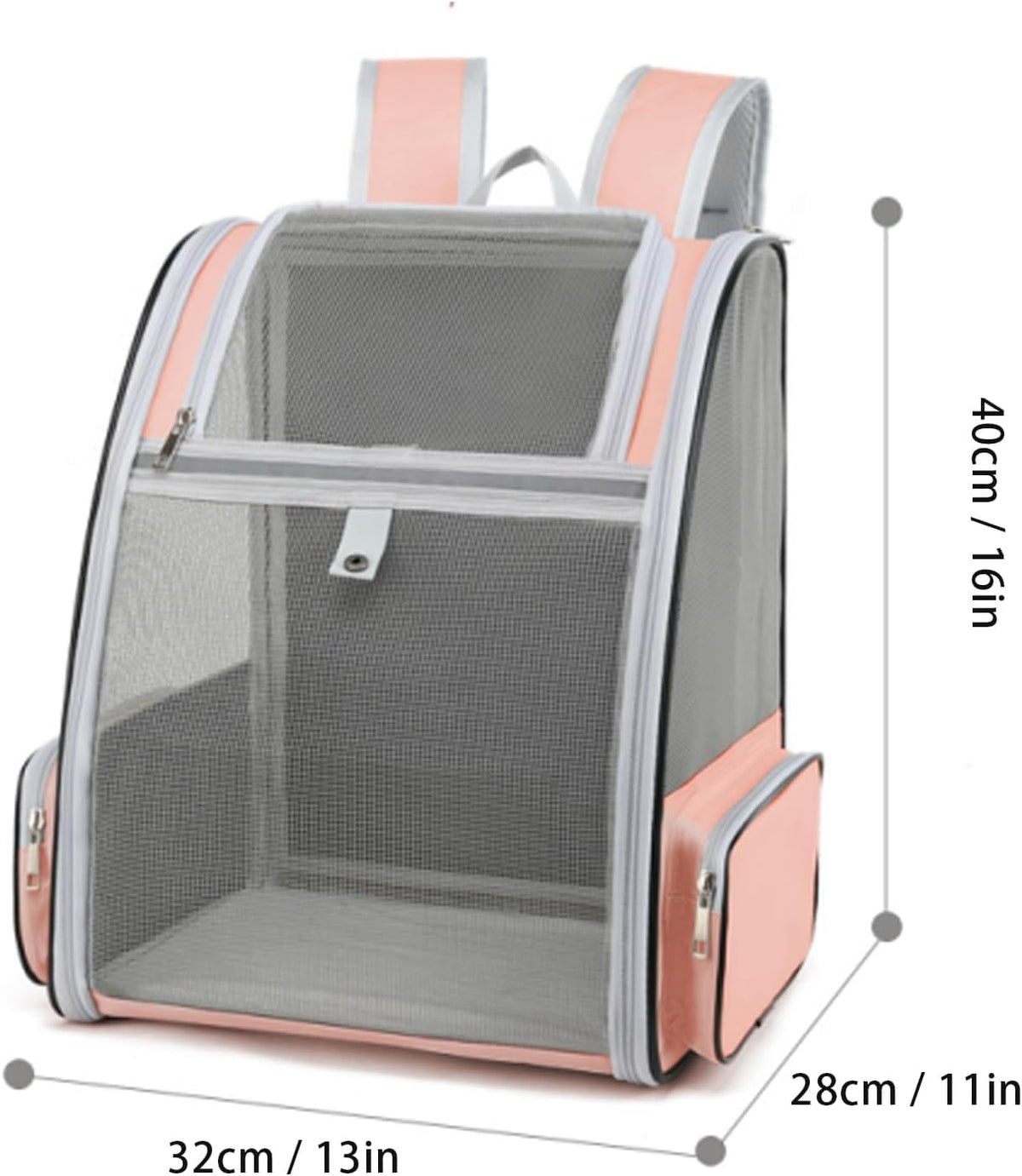 Ventilated Pink Carrier Backpack for Small Pets Q768