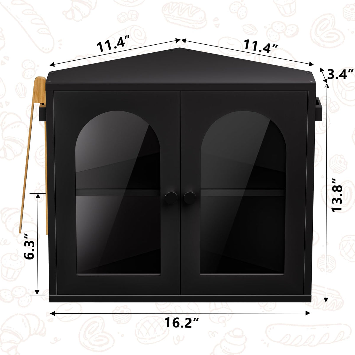 2 Tier Corner Bread Box with Acrylic Door A910