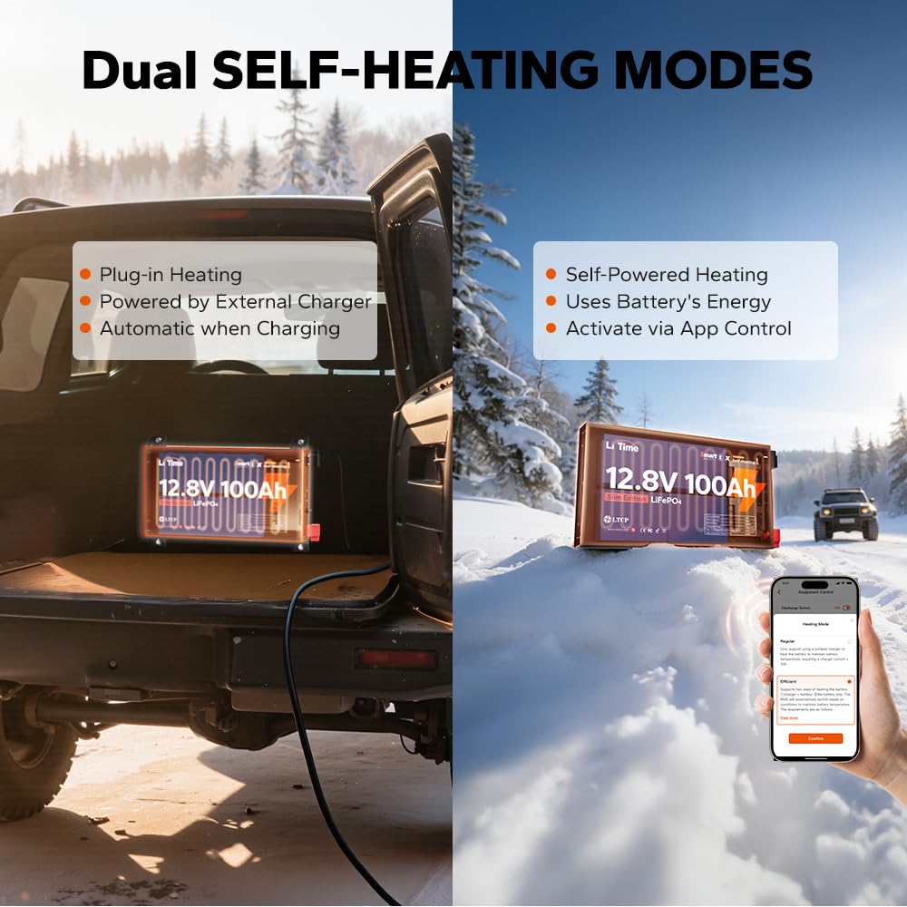 12V 100Ah Self-Heating LiFePO4 Battery D982235