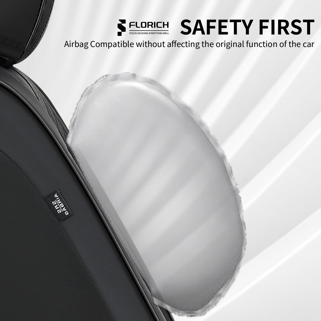 Black Leather Full Set Waterproof Car Seat Covers G461773