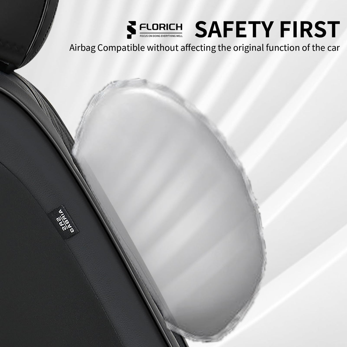 Black Leather Full Set Waterproof Car Seat Covers G461773