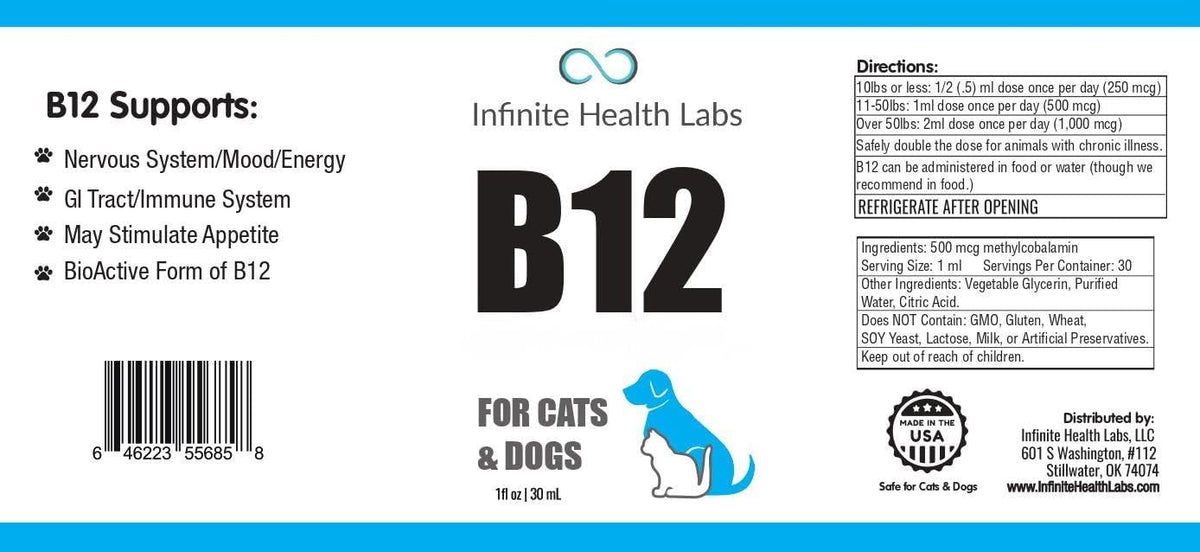 Vitamin B12 for Dogs & Cats, Methylcobalamin, 1 oz I54345