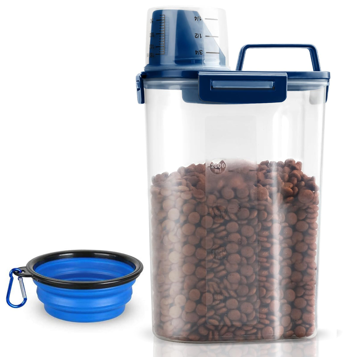 Airtight Pet Food Storage Container with Measuring Cup O12969