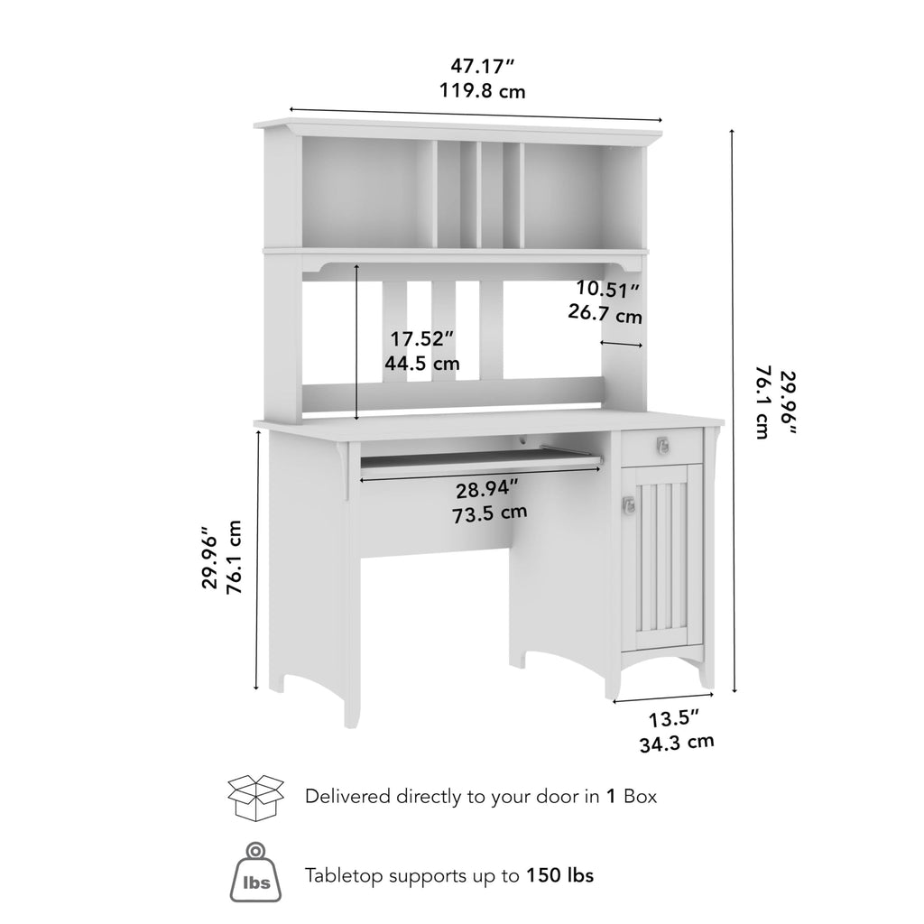 Small Computer Desk with Hutch J5007