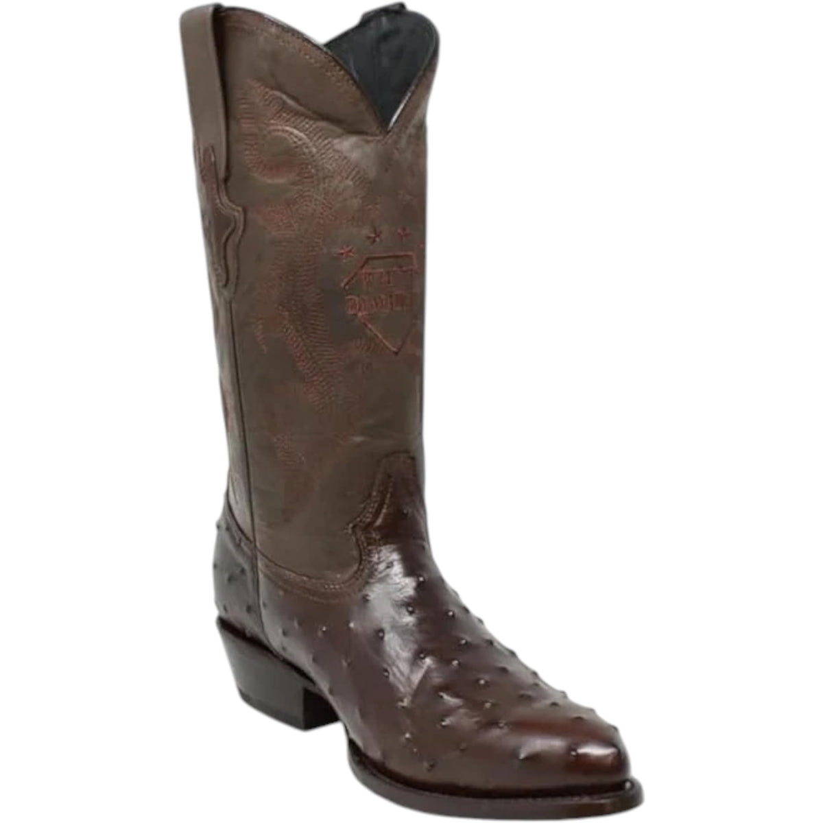 White Ostrich Print Leather Western Cowboy Boots U56394