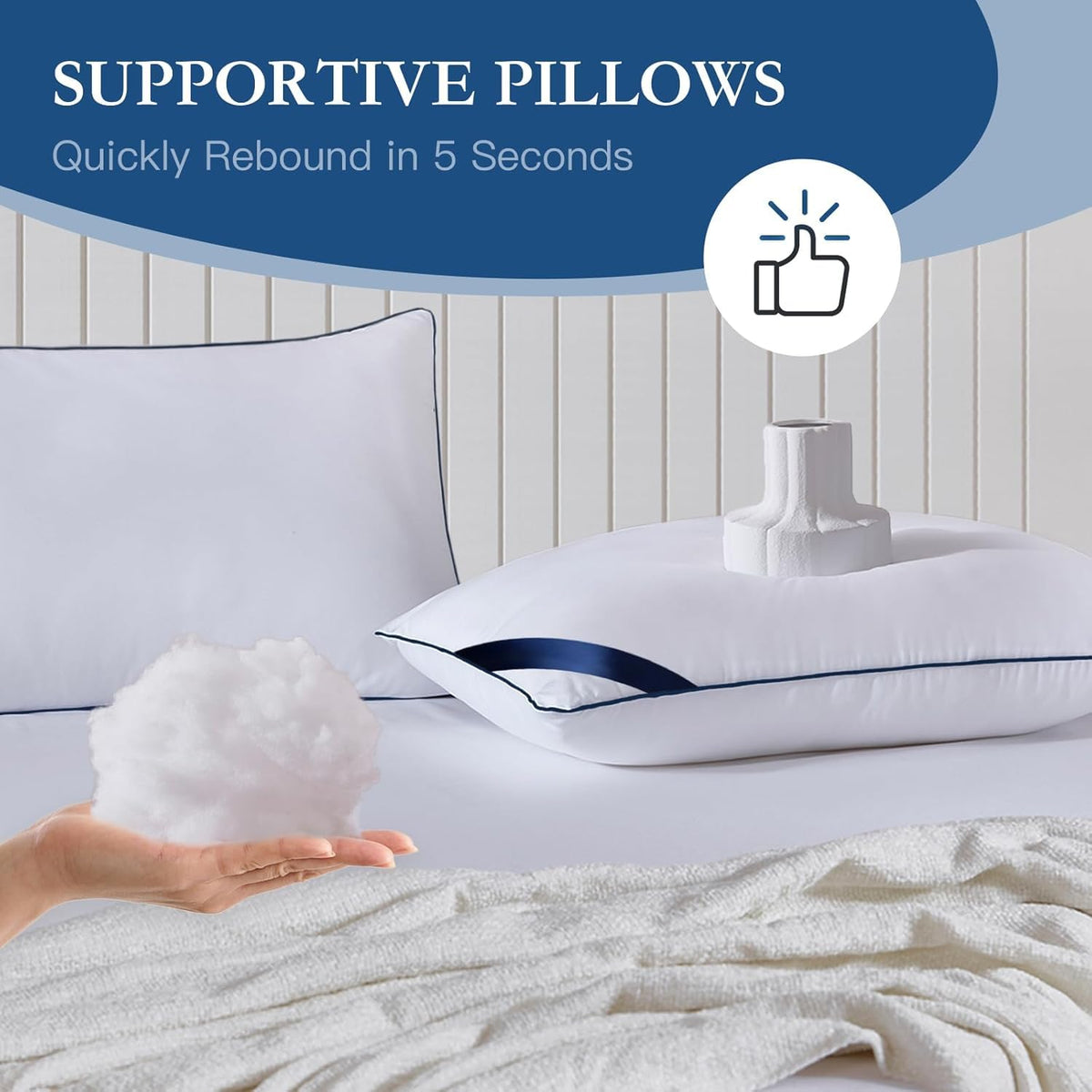 King Size Set of 2 Bed Pillows I6596