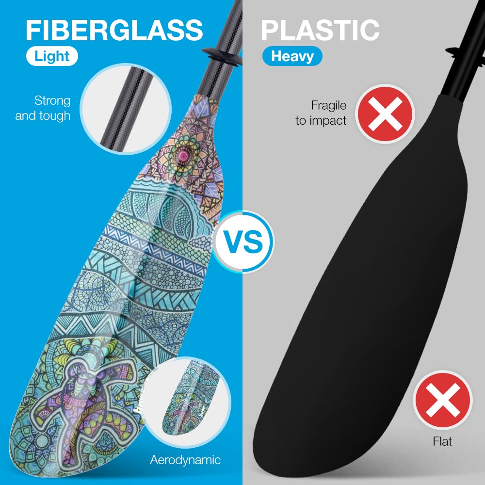 Fiberglass Kayak Paddle 90.5 inches Adjustable Carbon Fiber Shaft A90627