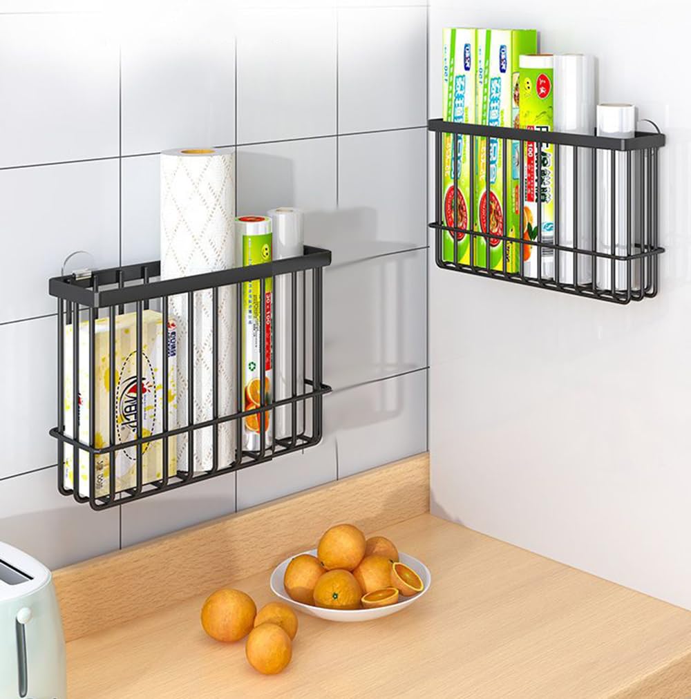 Self Adhesive Wall Mounted Storage Box (Black) D9351