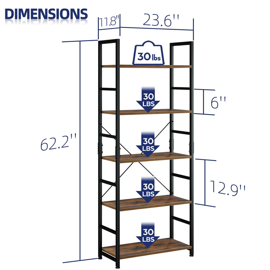 5 Tier Freestanding Bookshelf A44379