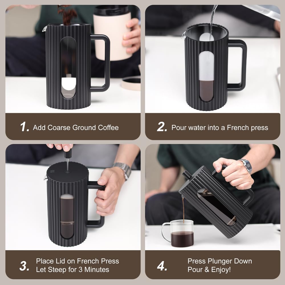 12 oz Heat Resistant Borosilicate Glass French Press K93341