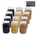 12 Pack 16 Oz Clear Plastic Mason Jars with Seal Lids M664