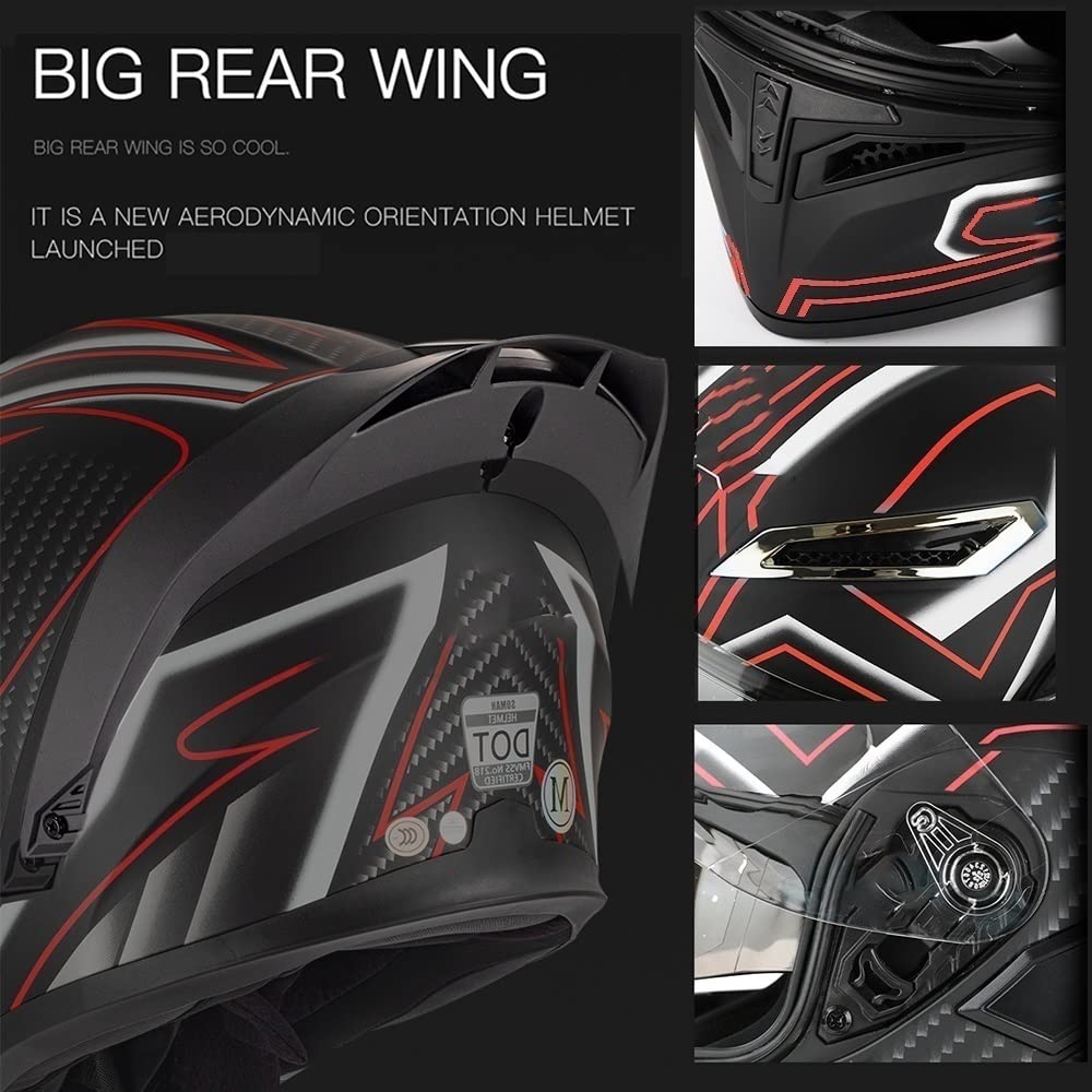 Carbon Fiber Flip-Up Motorcycle Helmet B1860