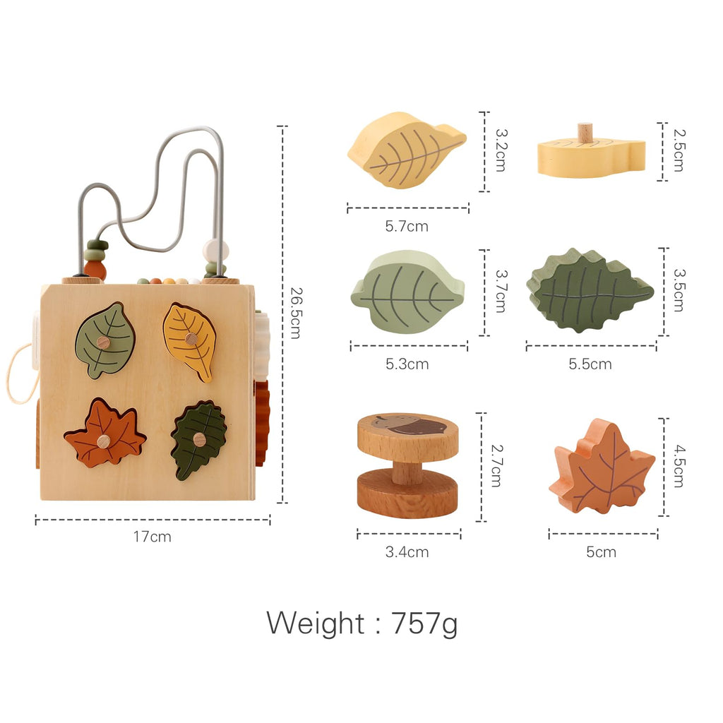 5 in 1 Wooden Activity Cube Bead Maze Shape Sorter M8016