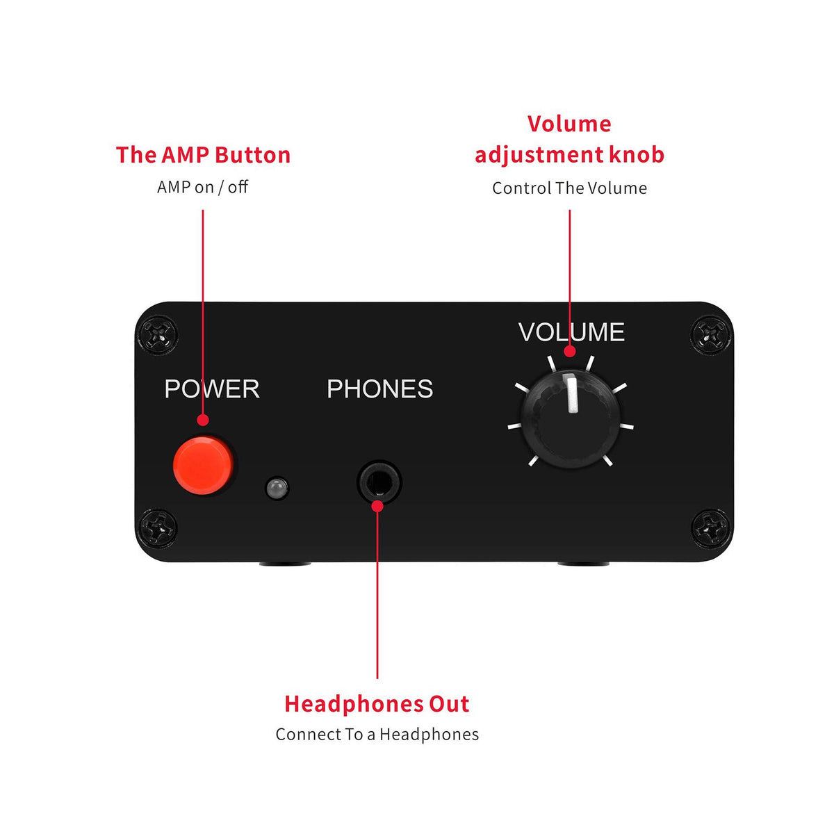 Stereo Audio Preamplifier, Headphone Amplifier, Phono Turntable Preamp with RCA 3.5mm Input Output H201