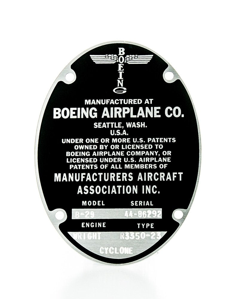 B-29 & B-17 Data Plate B310