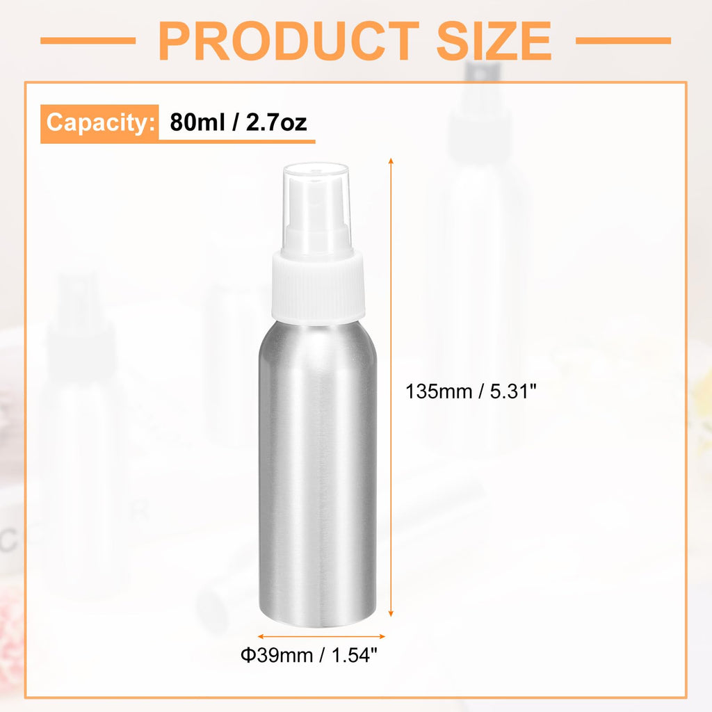 5 Pc 80 ml Aluminum Fine Mist Spray Bottles C5342