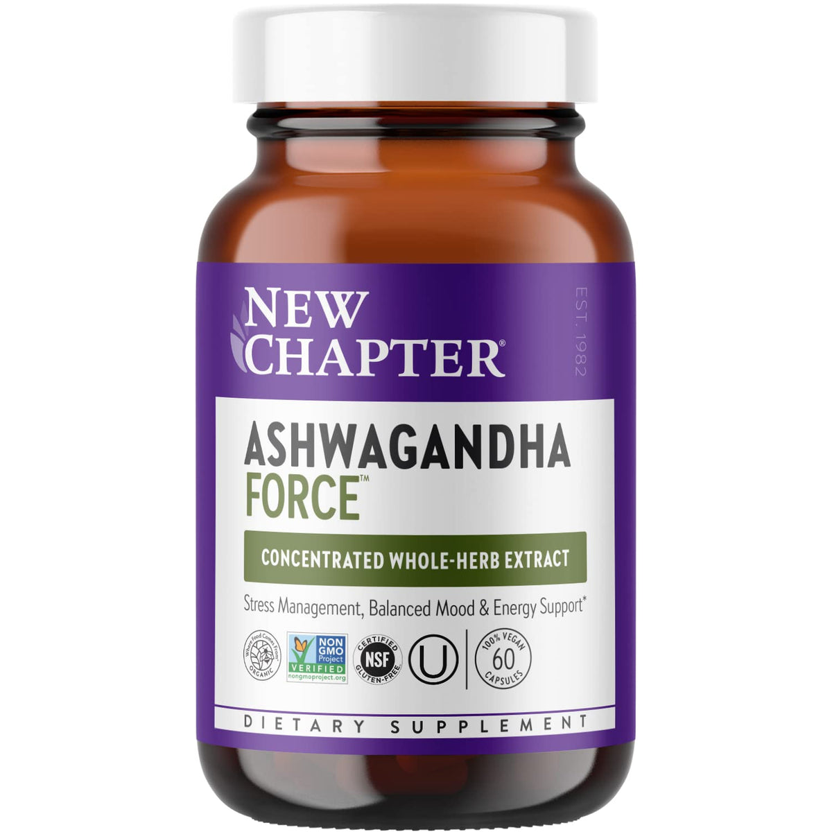 Organic Ashwagandha Supplement, 60 Count W4876