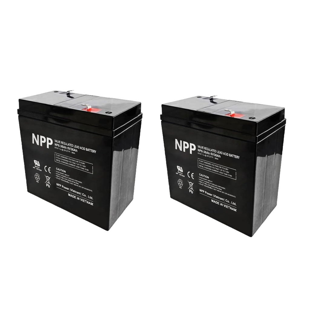 6V 36Ah Rechargeable Sealed Lead Acid Battery 4 Pcs D589