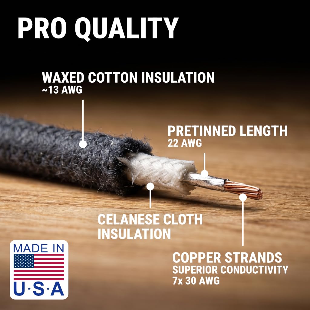 Cloth Wire for Electric Guitar, 22awg Pre-tinned Stranded Copper Wire W419042