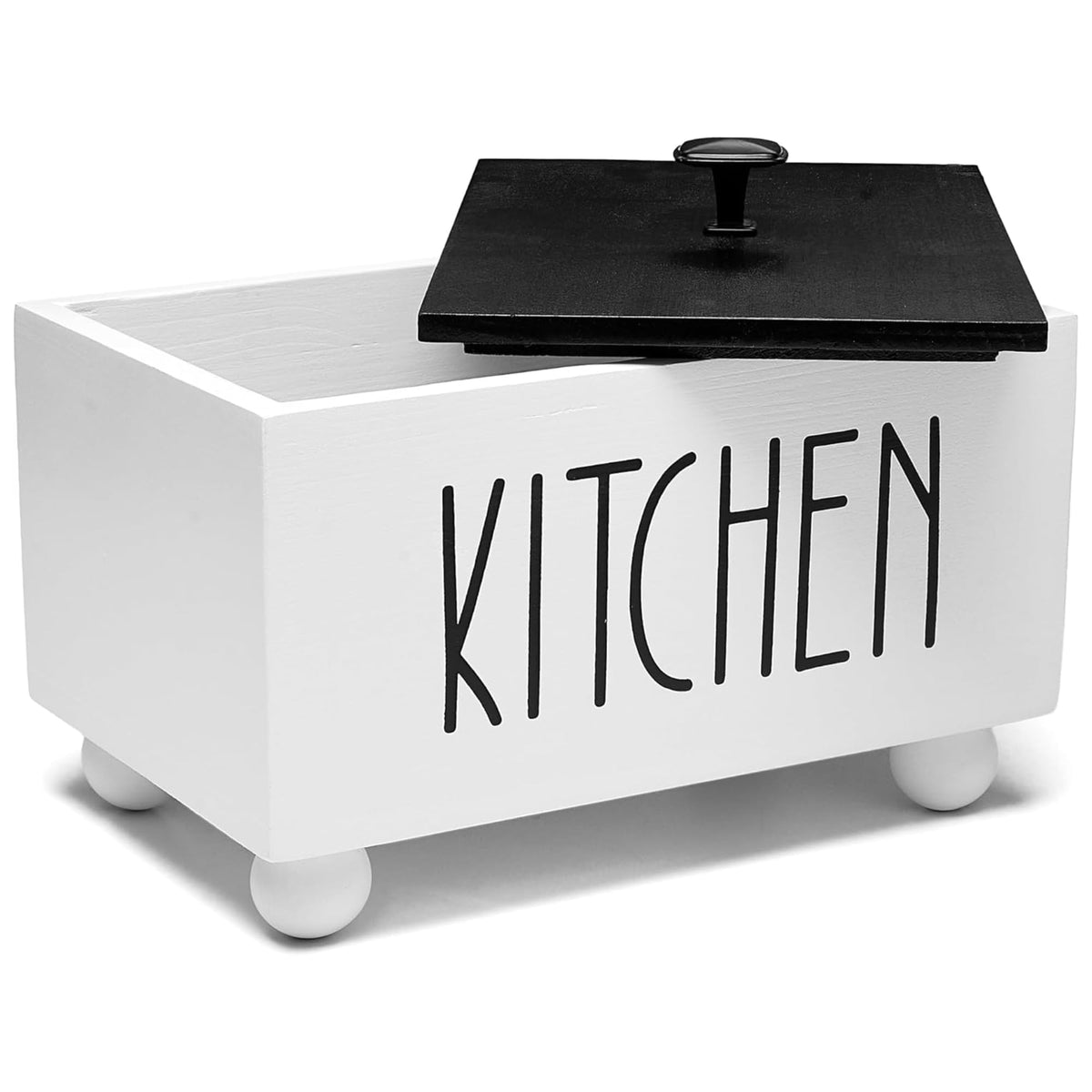 Solid Wood Kitchen Storage Bin with Lid G297