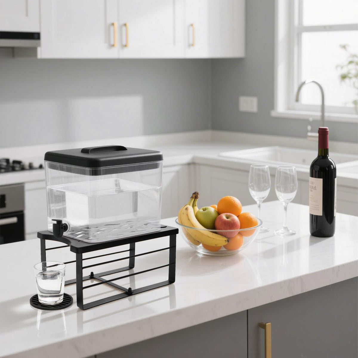 Water Filter Dispenser Stand with Silicone Coaster S396249