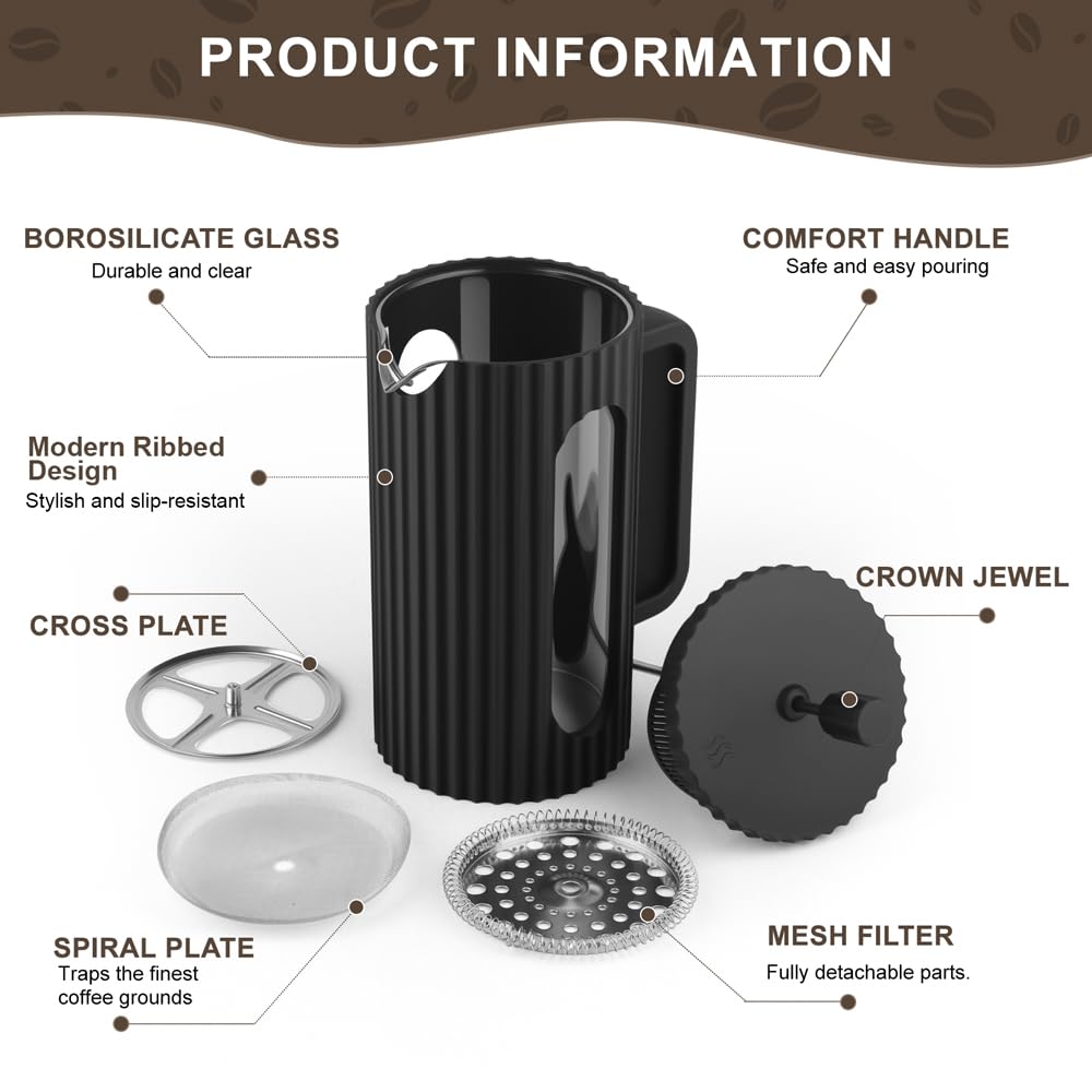 12 oz Heat Resistant Borosilicate Glass French Press K93341