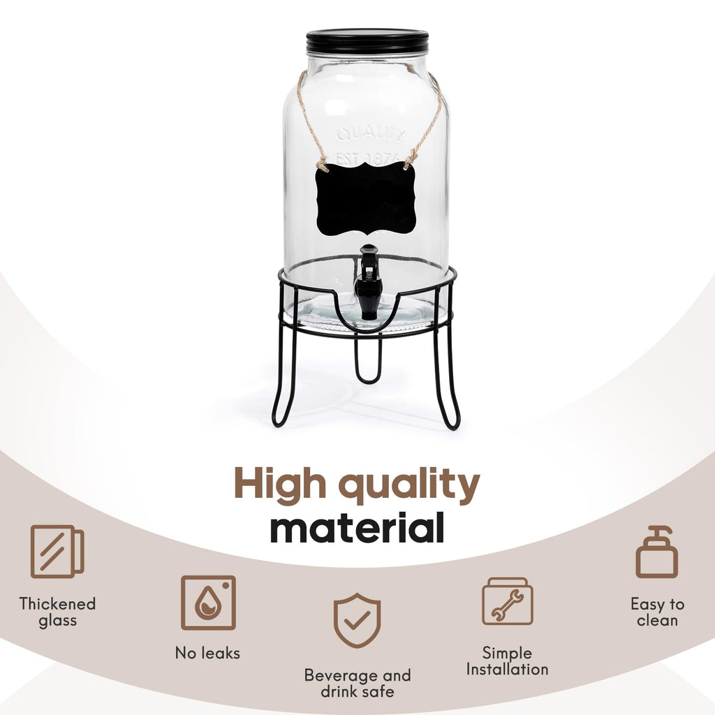 1.5 Gallon Glass Drink Dispenser with Spigot A1391