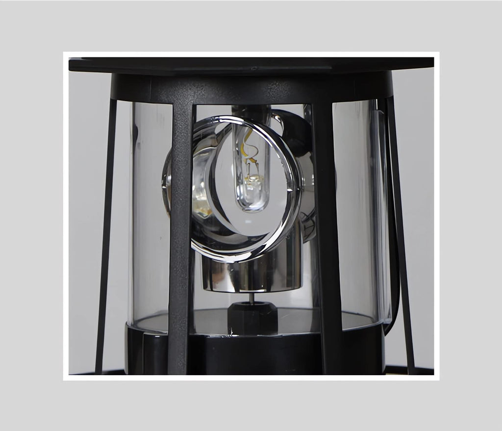Black Solar Rotating Lighthouse Lamp J845