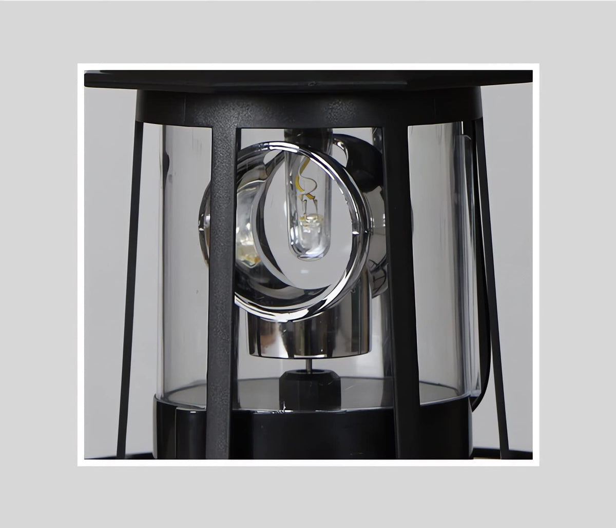 Black Solar Rotating Lighthouse Lamp J845