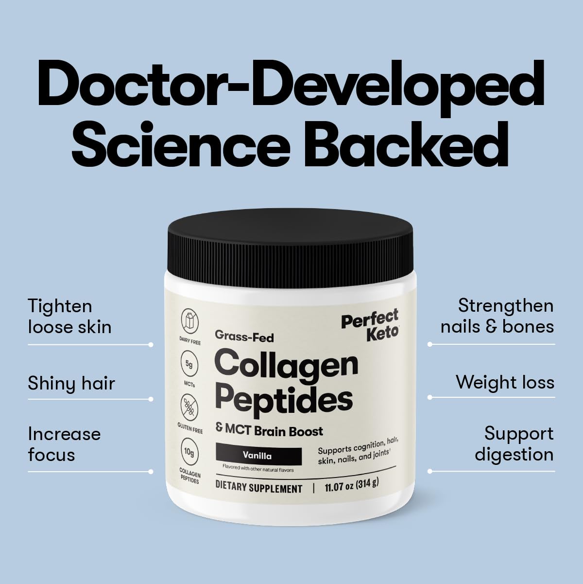 Unflavored Collagen Peptides Protein Powder D966