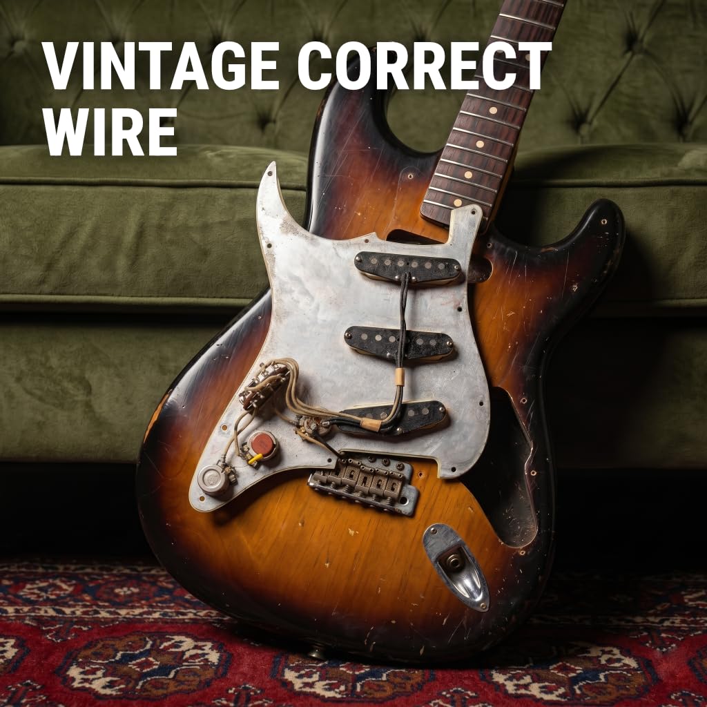 Cloth Wire for Electric Guitar, 22awg Pre-tinned Stranded Copper Wire W419042