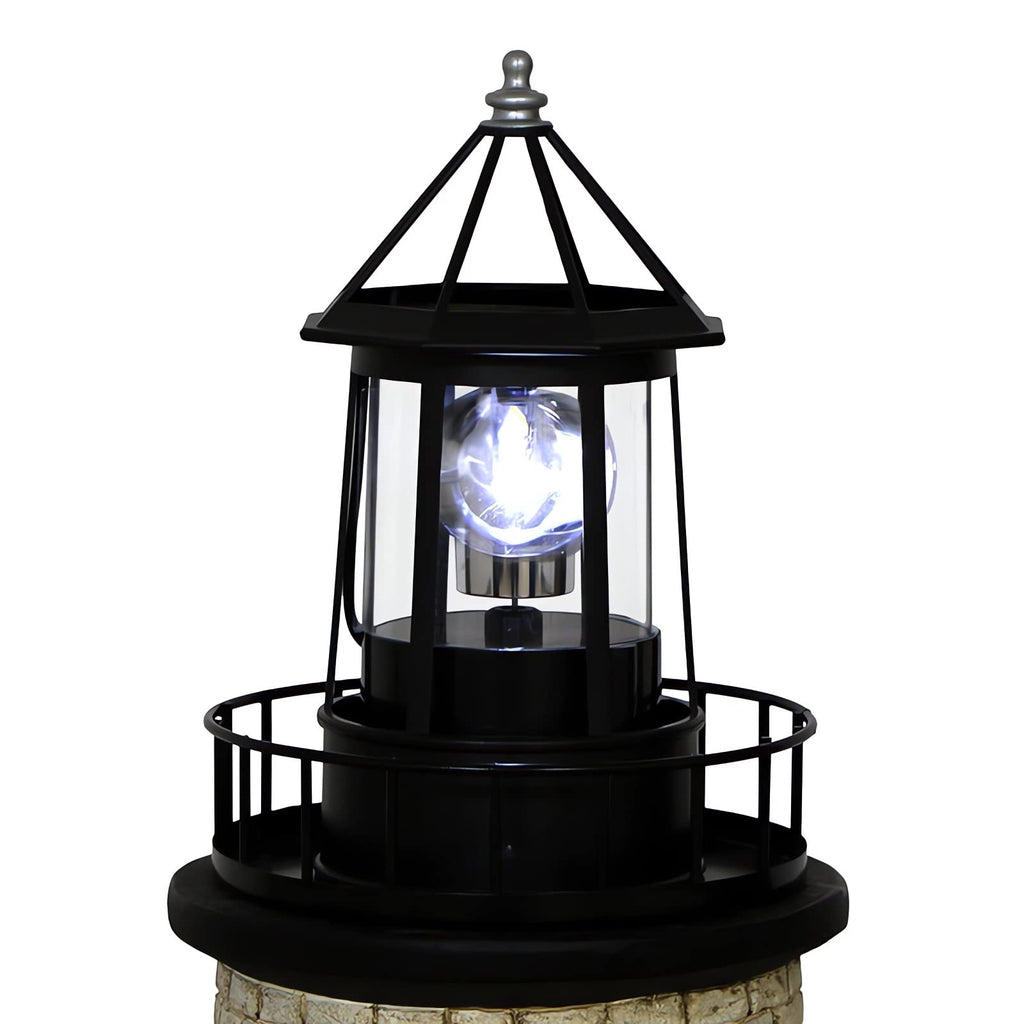 Black Solar Rotating Lighthouse Lamp J845