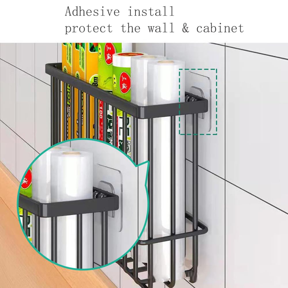 Self Adhesive Wall Mounted Storage Box (Black) D9351